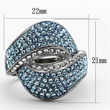 Load image into Gallery viewer, Anillos Para Mujer Color Plata y Aguamarina de 316L Acero Inoxidable con Piedra Crystal Color Azul Mar TK1303 - Jewelry Store by Erik Rayo
