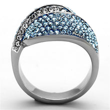 Load image into Gallery viewer, Anillos Para Mujer Color Plata y Aguamarina de 316L Acero Inoxidable con Piedra Crystal Color Azul Mar TK1303 - Jewelry Store by Erik Rayo
