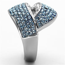 Load image into Gallery viewer, Anillos Para Mujer Color Plata y Aguamarina de 316L Acero Inoxidable con Piedra Crystal Color Azul Mar TK1303 - Jewelry Store by Erik Rayo
