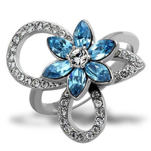 Load image into Gallery viewer, Anillos Para Mujer Color Plata y Aguamarina de 316L Acero Inoxidable Piedra de Crystal Color Azul Mar Varese - Jewelry Store by Erik Rayo
