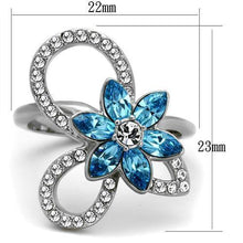 Load image into Gallery viewer, Anillos Para Mujer Color Plata y Aguamarina de 316L Acero Inoxidable Piedra de Crystal Color Azul Mar Varese - Jewelry Store by Erik Rayo
