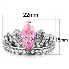 Load image into Gallery viewer, Anillos Para Mujer Color Plata y Rosa de 316L Acero Inoxidable con Diamante Zirconia Cubica Color Rosa - Jewelry Store by Erik Rayo
