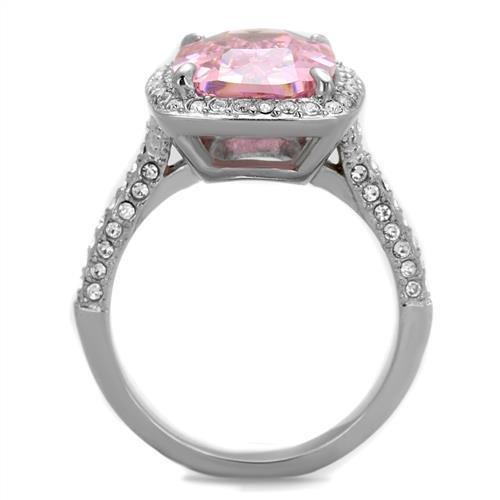 Anillos Para Mujer Color Plata y Rosa de 316L Acero Inoxidable con Diamante Zirconia Cubica Color Rosa - Jewelry Store by Erik Rayo