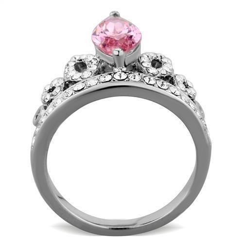 Anillos Para Mujer Color Plata y Rosa de 316L Acero Inoxidable con Diamante Zirconia Cubica Color Rosa - Jewelry Store by Erik Rayo
