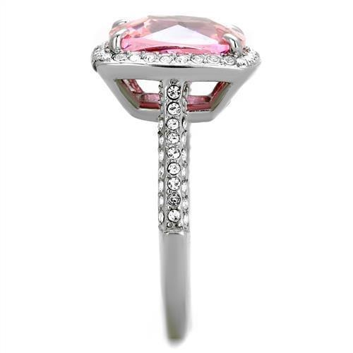 Anillos Para Mujer Color Plata y Rosa de 316L Acero Inoxidable con Diamante Zirconia Cubica Color Rosa - Jewelry Store by Erik Rayo