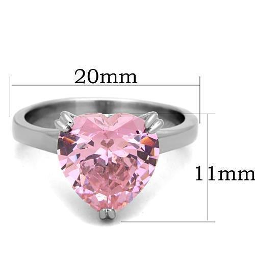 Anillos Para Mujer Color Plata y Rosa de 316L Acero Inoxidable con Diamante Zirconia Cubica Rosa - Jewelry Store by Erik Rayo