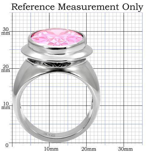 Anillos Para Mujer Color Plata y Rosa de 316L Acero Inoxidable con Diamante Zirconia Cubica Rosa TK118 - Jewelry Store by Erik Rayo