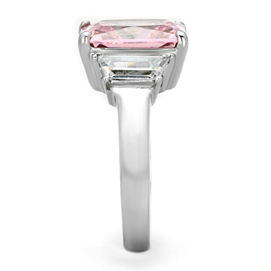 Anillos Para Mujer Color Plata y Rosa de 316L Acero Inoxidable con Diamante Zirconia Cubica Rosa TK1224 TK1224 - Jewelry Store by Erik Rayo