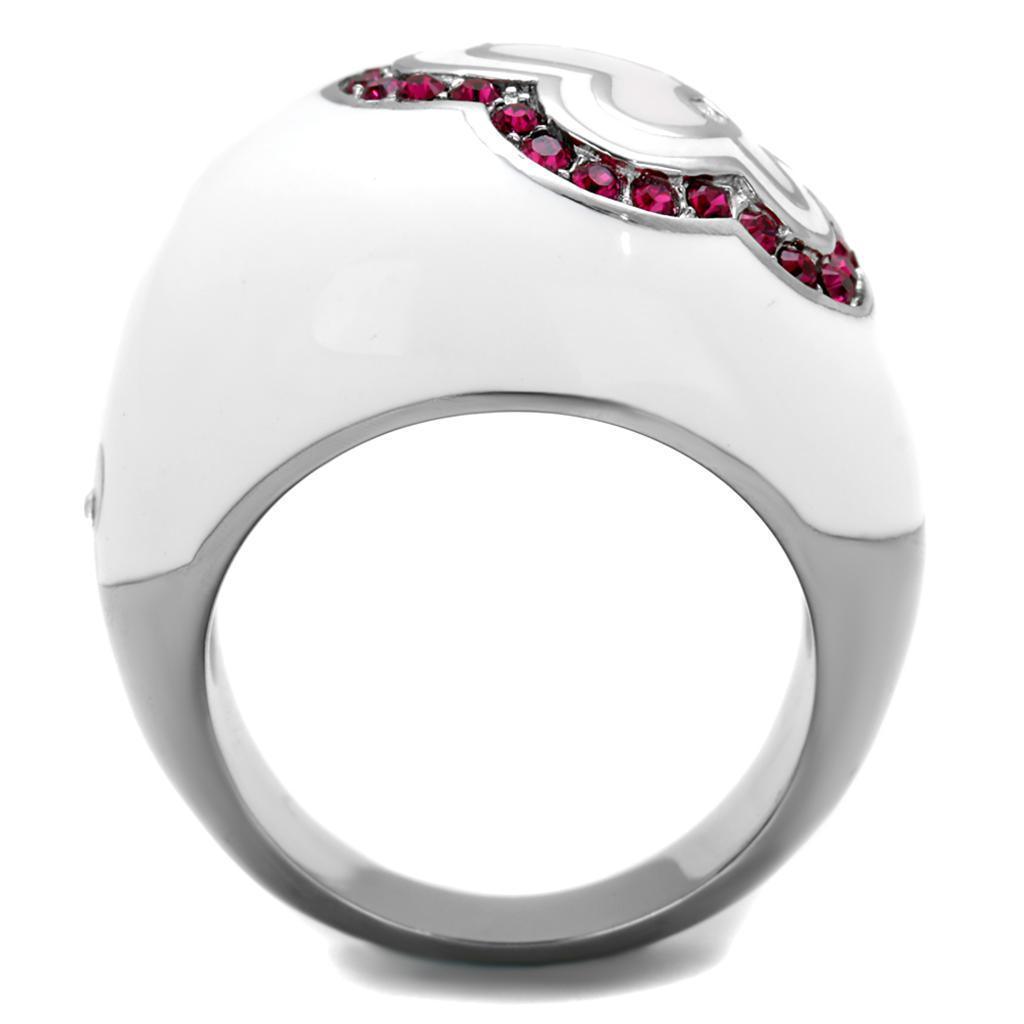 Anillos Para Mujer de Mariposa Color Plata de 316L Acero Inoxidable con Piedra Crystal en Rubi - Jewelry Store by Erik Rayo