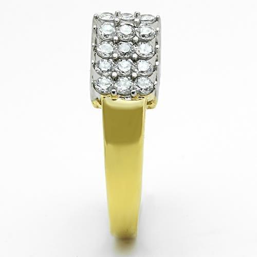 Anillos Para Mujer Dos Tonos de 316L Acero Inoxidable con Diamante Zirconia Cubica TK1376 - Jewelry Store by Erik Rayo