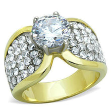 Load image into Gallery viewer, Anillos Para Mujer Dos Tonos de 316L Acero Inoxidable con Diamante Zirconia Cubica TK1547 - Jewelry Store by Erik Rayo
