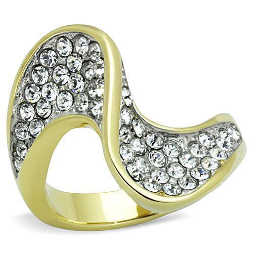 Anillos Para Mujer Dos Tonos de 316L Acero Inoxidable con Diamante Zirconia Cubica TK1549 - Jewelry Store by Erik Rayo