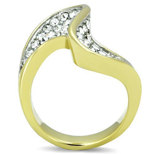 Anillos Para Mujer Dos Tonos de 316L Acero Inoxidable con Diamante Zirconia Cubica TK1549 - Jewelry Store by Erik Rayo