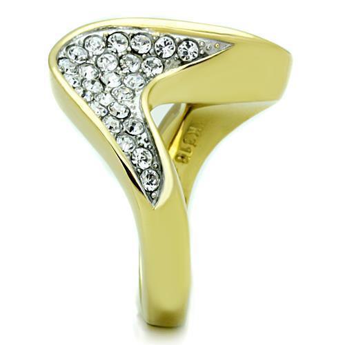 Anillos Para Mujer Dos Tonos de 316L Acero Inoxidable con Diamante Zirconia Cubica TK1549 - Jewelry Store by Erik Rayo