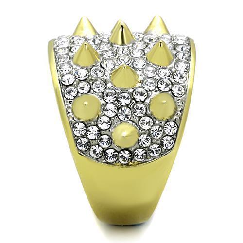 Anillos Para Mujer Dos Tonos de 316L Acero Inoxidable con Diamante Zirconia Cubica TK1697 - Jewelry Store by Erik Rayo