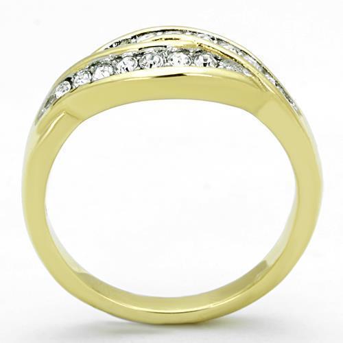 Anillos Para Mujer Dos Tonos de 316L Acero Inoxidable con Diamante Zirconia Cubica TK1704 - Jewelry Store by Erik Rayo