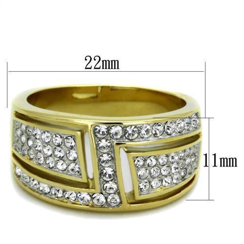 Anillos Para Mujer Dos Tonos de 316L Acero Inoxidable con Diamante Zirconia Cubica TK1845 - Jewelry Store by Erik Rayo