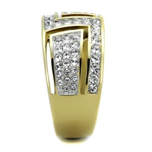 Anillos Para Mujer Dos Tonos de 316L Acero Inoxidable con Diamante Zirconia Cubica TK1845 - Jewelry Store by Erik Rayo