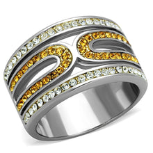 Load image into Gallery viewer, Anillos Para Mujer Dos Tonos de 316L Acero Inoxidable con Piedra de Crystal Topacio TK1555 - Jewelry Store by Erik Rayo
