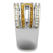 Load image into Gallery viewer, Anillos Para Mujer Dos Tonos de 316L Acero Inoxidable con Piedra de Crystal Topacio TK1555 - Jewelry Store by Erik Rayo
