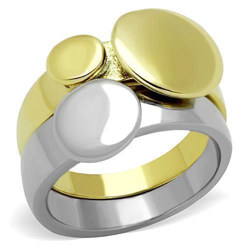 Anillos Para Mujer Dos Tonos de 316L Acero Inoxidable Sin Piedra TK1706 - Jewelry Store by Erik Rayo