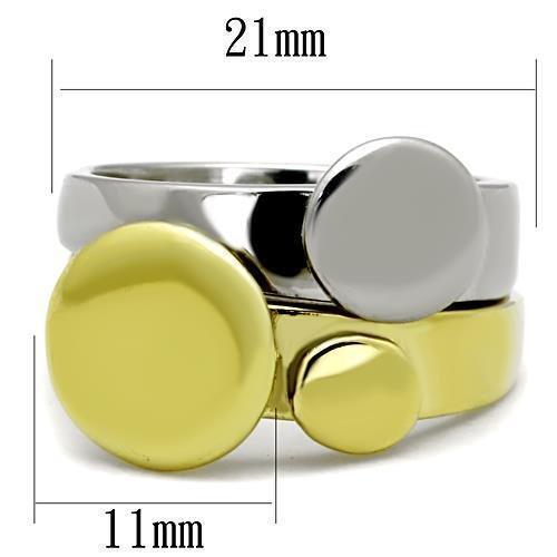 Anillos Para Mujer Dos Tonos de 316L Acero Inoxidable Sin Piedra TK1706 - Jewelry Store by Erik Rayo