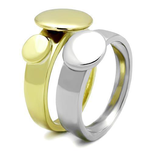 Anillos Para Mujer Dos Tonos de 316L Acero Inoxidable Sin Piedra TK1706 - Jewelry Store by Erik Rayo