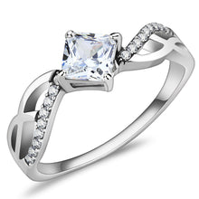 Load image into Gallery viewer, Silver Rings for Women 316L Stainless Steel DA101 - AAA Grade Cubic Zirconia in Clear
