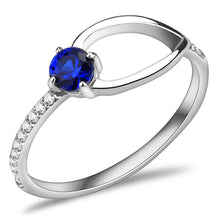 Load image into Gallery viewer, Silver Rings for Women 316L Stainless Steel DA121 - AAA Grade Cubic Zirconia in London Blue
