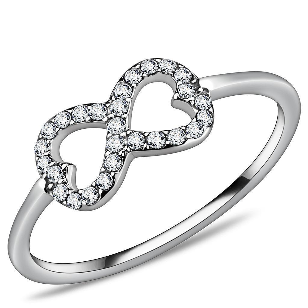 Silver Rings for Women 316L Stainless Steel DA125 - AAA Grade Cubic Zirconia in Clear - Jewelry Store by Erik Rayo