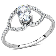 Load image into Gallery viewer, Silver Rings for Women 316L Stainless Steel DA137 - AAA Grade Cubic Zirconia in Clear
