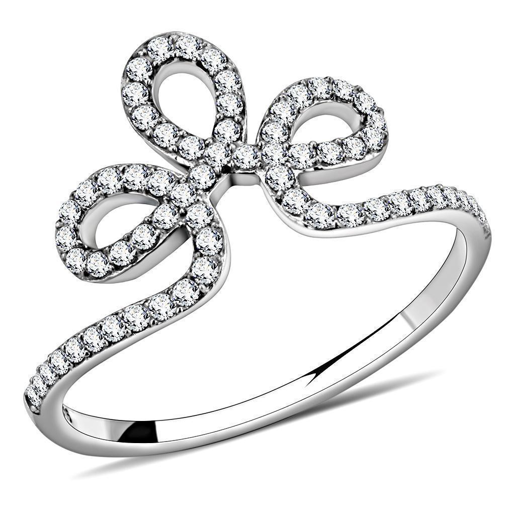 Silver Rings for Women 316L Stainless Steel DA141 - AAA Grade Cubic Zirconia in Clear - Jewelry Store by Erik Rayo