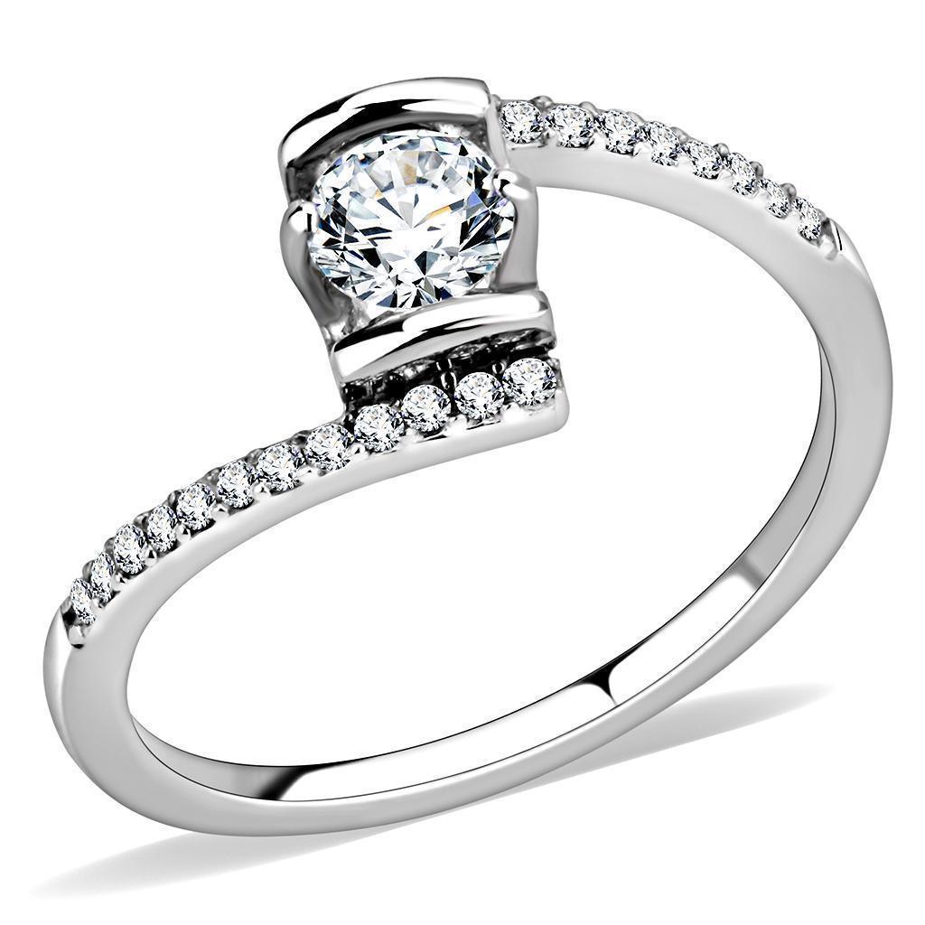 Silver Rings for Women 316L Stainless Steel DA151 - AAA Grade Cubic Zirconia in Clear - Jewelry Store by Erik Rayo