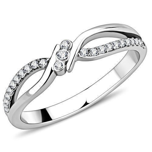 Silver Rings for Women 316L Stainless Steel DA156 - AAA Grade Cubic Zirconia in Clear - Jewelry Store by Erik Rayo
