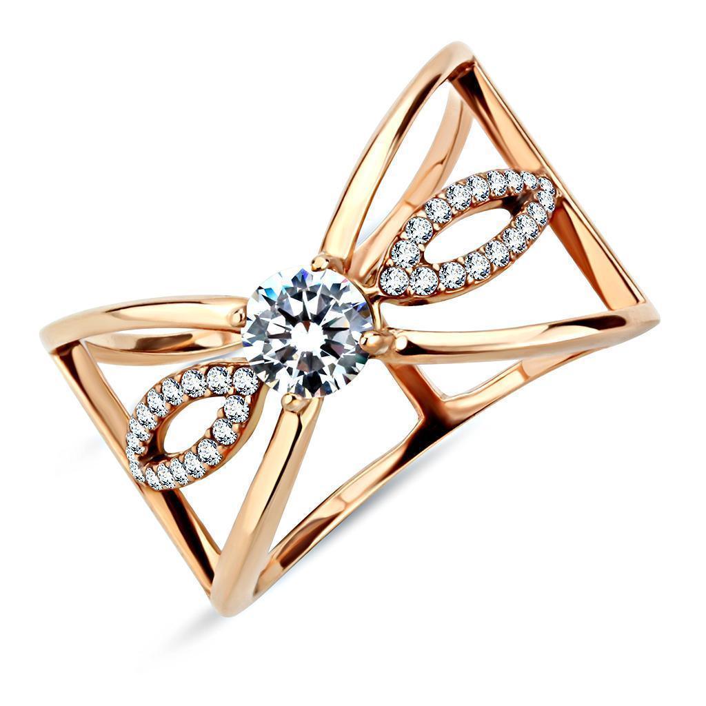 Rings for Women Rose Gold 316L Stainless Steel DA169 - AAA Grade Cubic Zirconia in Clear - Jewelry Store by Erik Rayo
