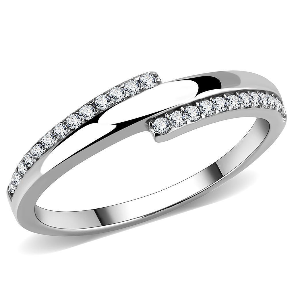 Silver Rings for Women 316L Stainless Steel DA234 - AAA Grade Cubic Zirconia in Clear - Jewelry Store by Erik Rayo