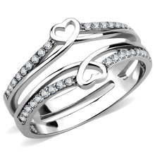 Load image into Gallery viewer, Silver Rings for Women 316L Stainless Steel DA242 - AAA Grade Cubic Zirconia in Clear
