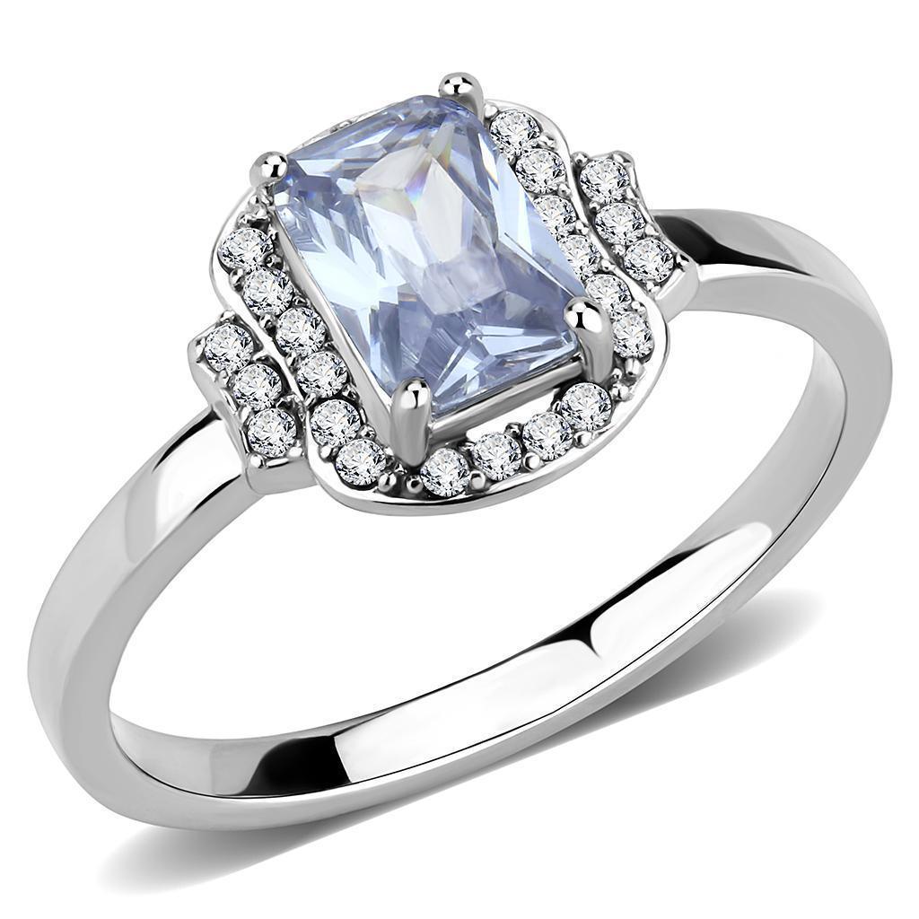 Silver Rings for Women 316L Stainless Steel DA246 - AAA Grade Cubic Zirconia in Light Amethyst - Jewelry Store by Erik Rayo