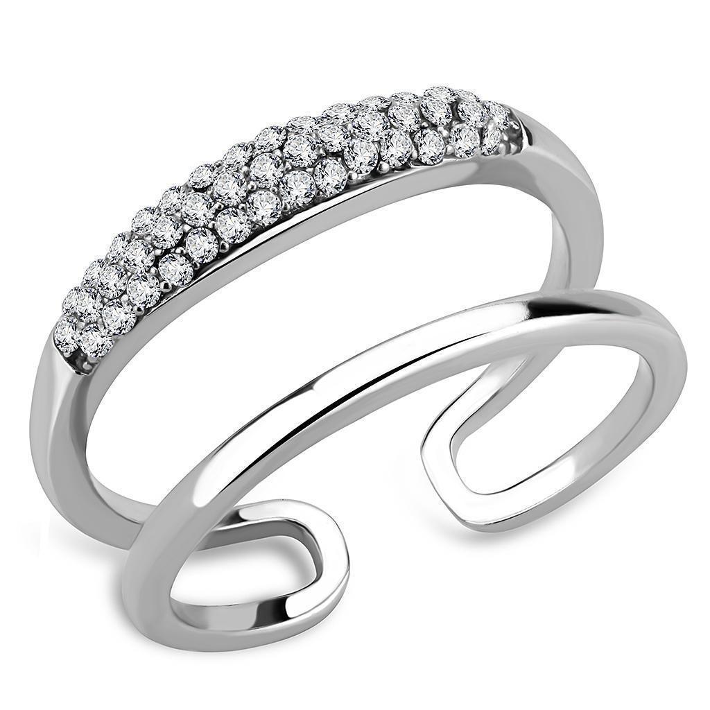 Silver Rings for Women 316L Stainless Steel DA247 - AAA Grade Cubic Zirconia in Clear - Jewelry Store by Erik Rayo