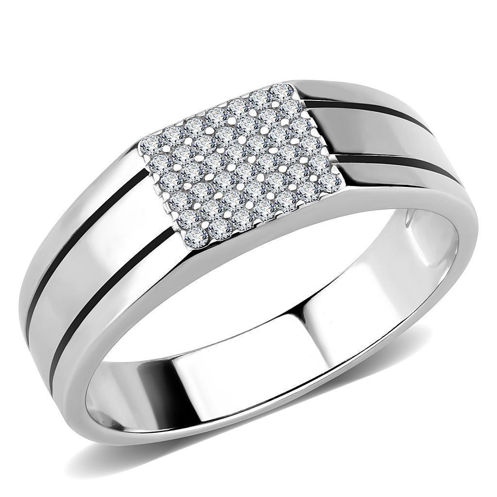 Silver Rings for Women 316L Stainless Steel DA253 - AAA Grade Cubic Zirconia in Clear - Jewelry Store by Erik Rayo