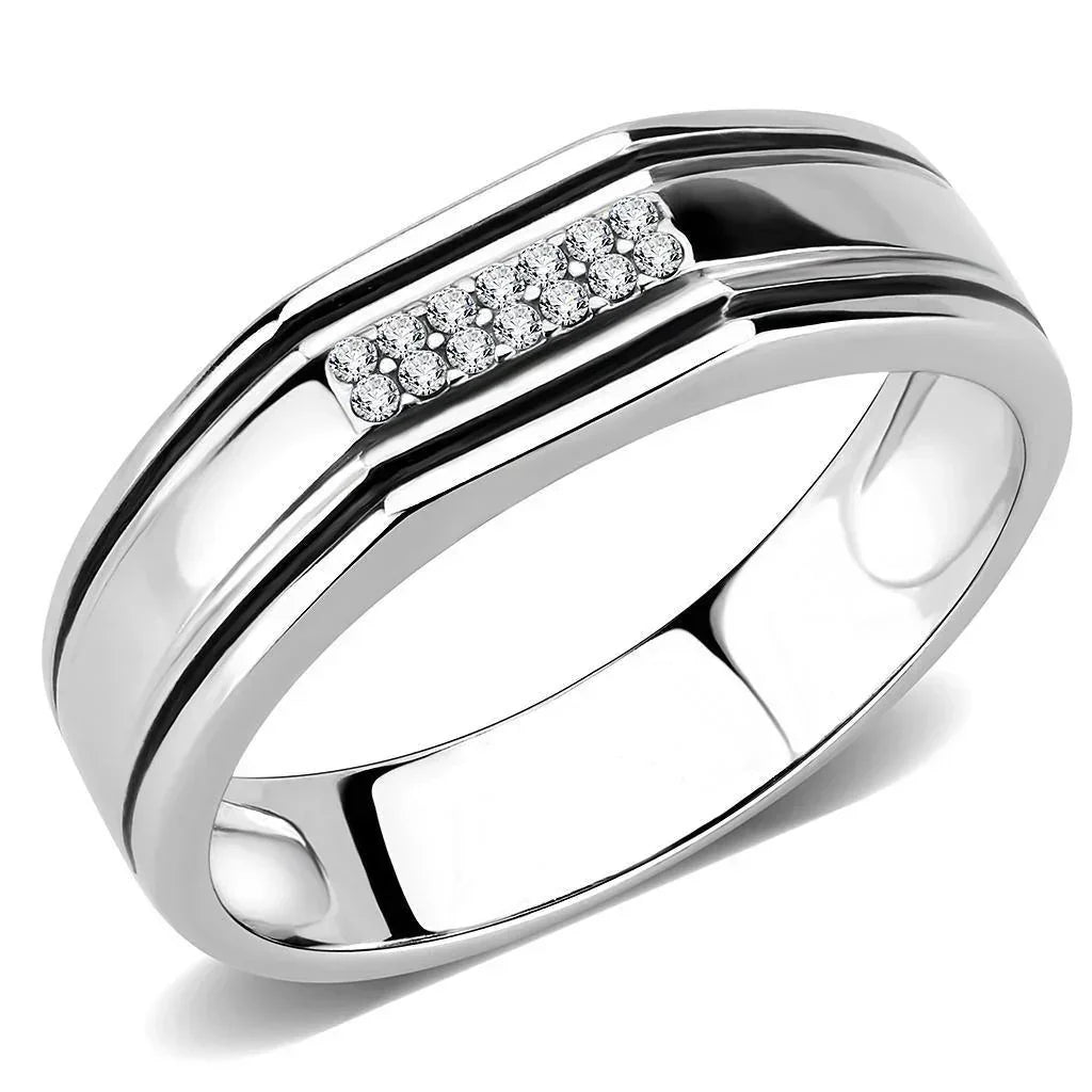 Silver Rings for Women 316L Stainless Steel DA254 - AAA Grade Cubic Zirconia in Clear - Jewelry Store by Erik Rayo