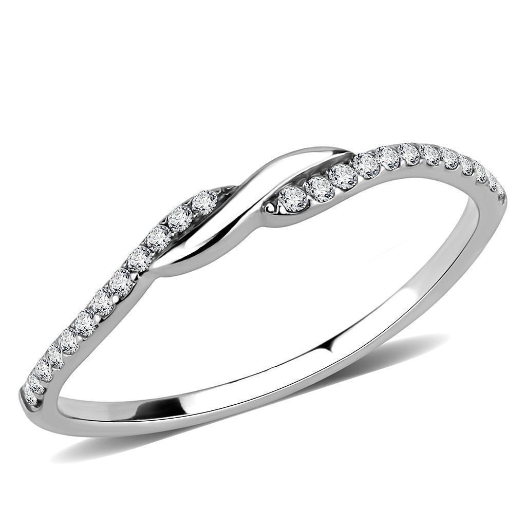 Silver Rings for Women 316L Stainless Steel DA263 - AAA Grade Cubic Zirconia in Clear - Jewelry Store by Erik Rayo