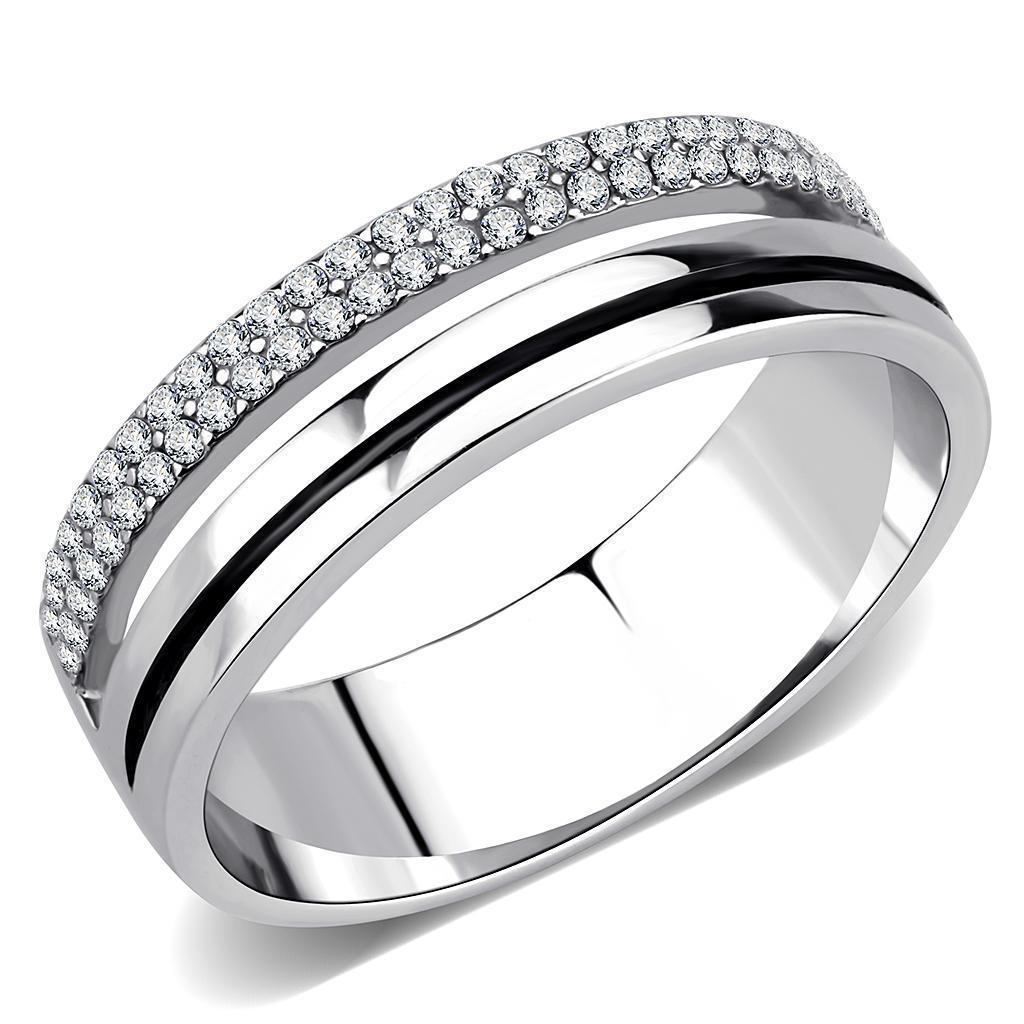 Silver Rings for Women 316L Stainless Steel DA275 - AAA Grade Cubic Zirconia in Clear - Jewelry Store by Erik Rayo