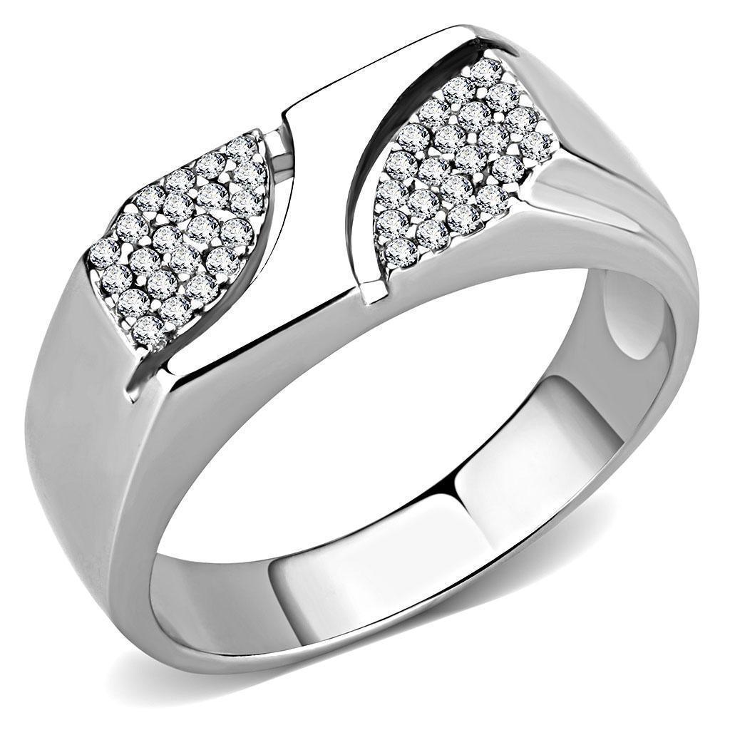 Silver Rings for Women 316L Stainless Steel DA280 - AAA Grade Cubic Zirconia in Clear - Jewelry Store by Erik Rayo