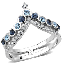 Load image into Gallery viewer, Silver Rings for Women 316L Stainless Steel DA305 - Top Grade Crystal in Multi Color
