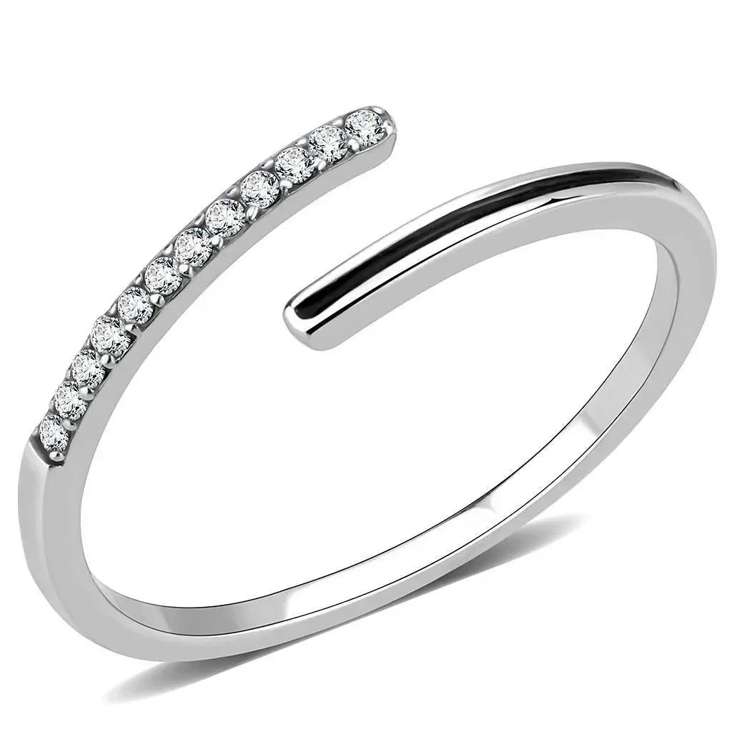 Silver Rings for Women 316L Stainless Steel DA312 - Epoxy in Jet - Jewelry Store by Erik Rayo