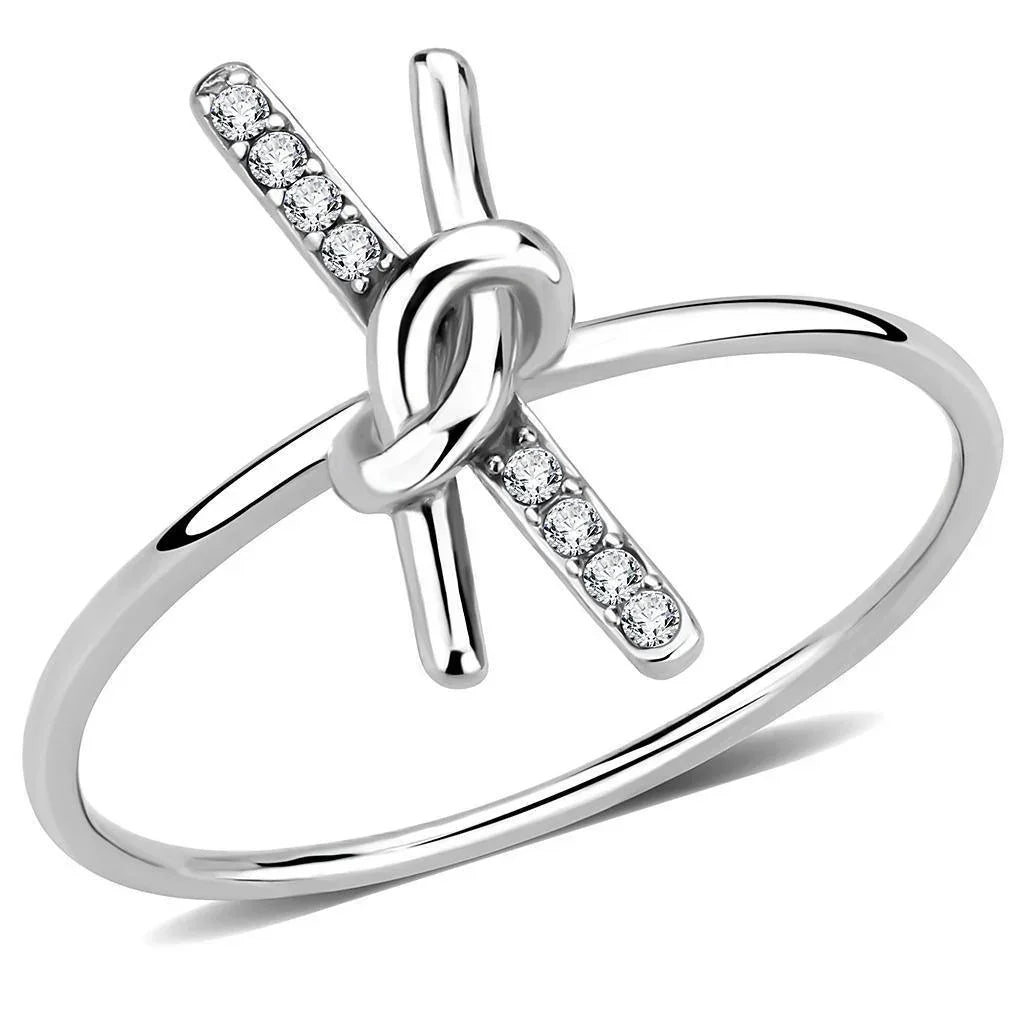Silver Rings for Women 316L Stainless Steel DA313 - AAA Grade Cubic Zirconia in Clear - Jewelry Store by Erik Rayo