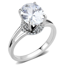 Load image into Gallery viewer, Silver Rings for Women 316L Stainless Steel DA314 - AAA Grade Cubic Zirconia in Clear
