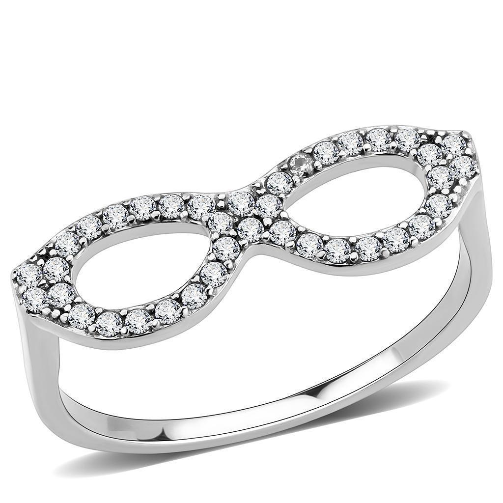 Silver Rings for Women 316L Stainless Steel DA315 - AAA Grade Cubic Zirconia in Clear - Jewelry Store by Erik Rayo