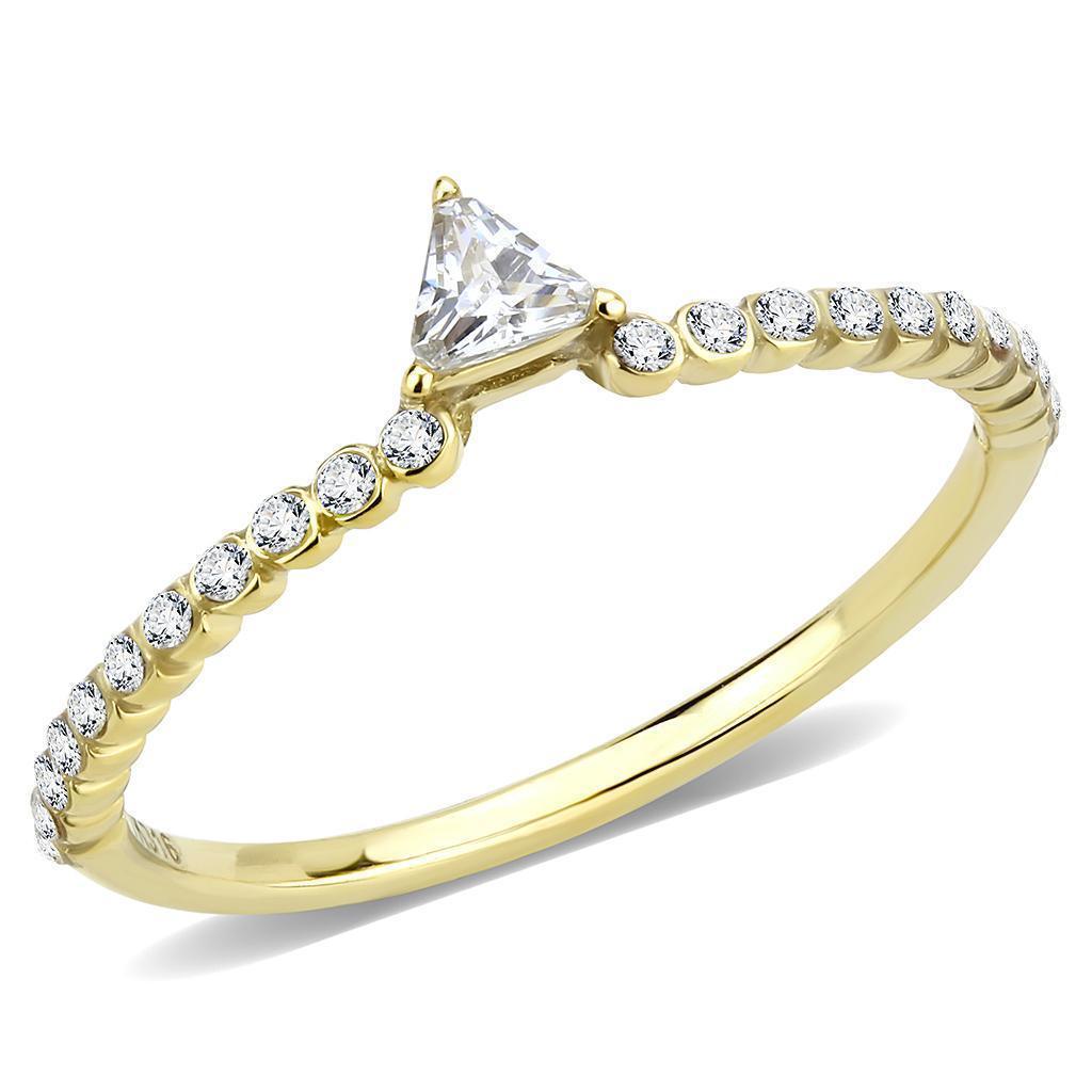 Gold Rings for Women 316L Stainless Steel DA323 - AAA Grade Cubic Zirconia in Clear - Jewelry Store by Erik Rayo